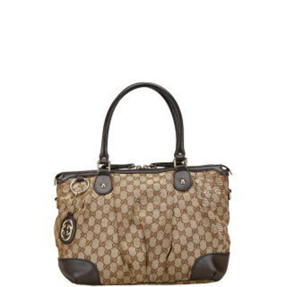 Gucci GG Tote beige brown leather - Picture 2 of 11